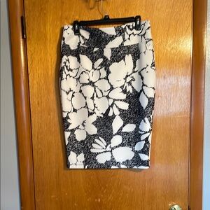Floral Black and White Skirt